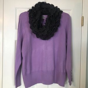 JM Collection lavender crew neck sweater 2X